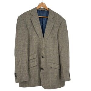 Oak Hill DXL Mens Plaid Linen Blend Blazer Jacket 42/44L Classic Office‎